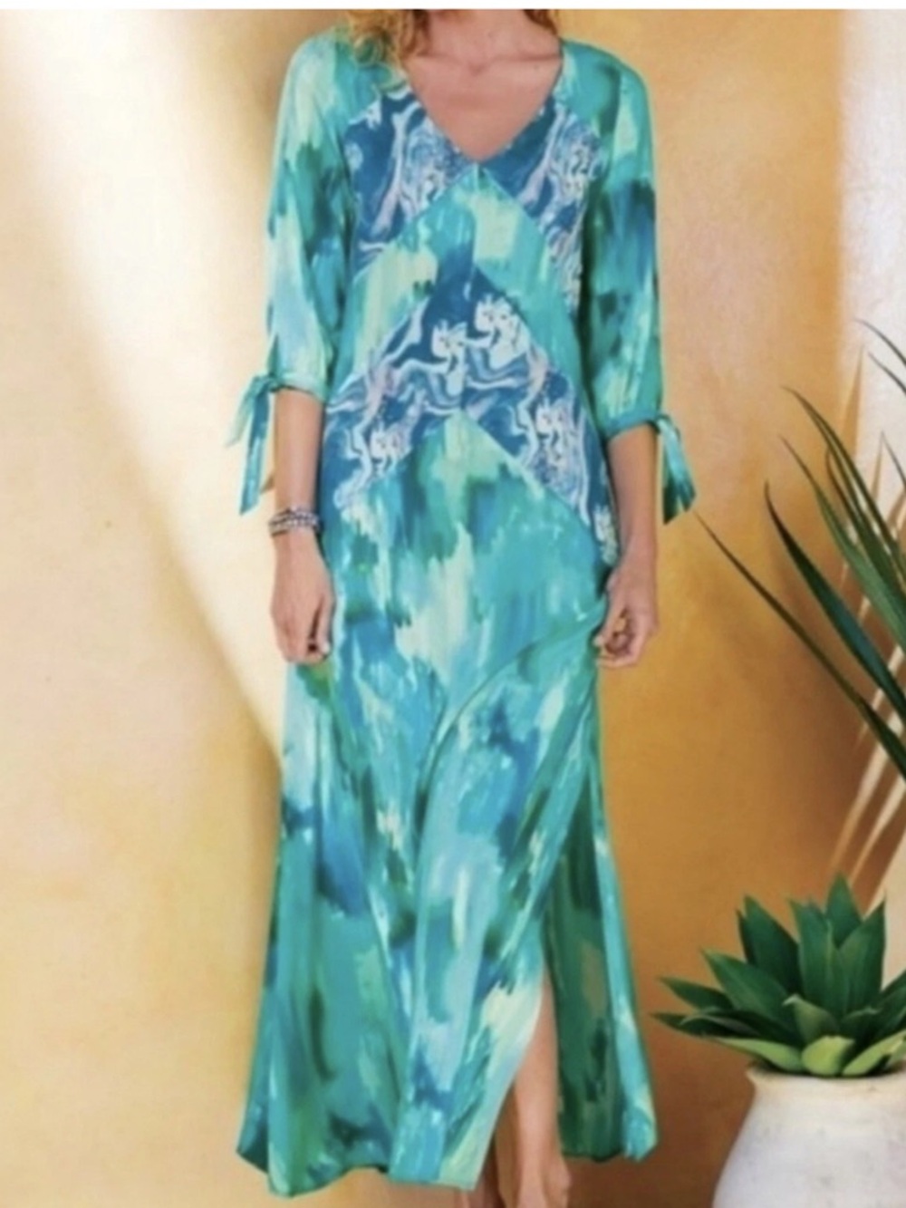 Soft Surroundings Oceania Maxi Dress Size XL